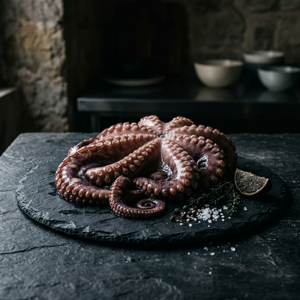 Pulpo crudo grande