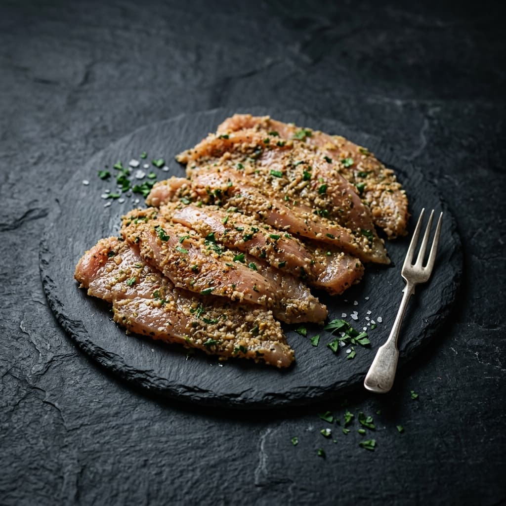 Milanesa de pollo marinada