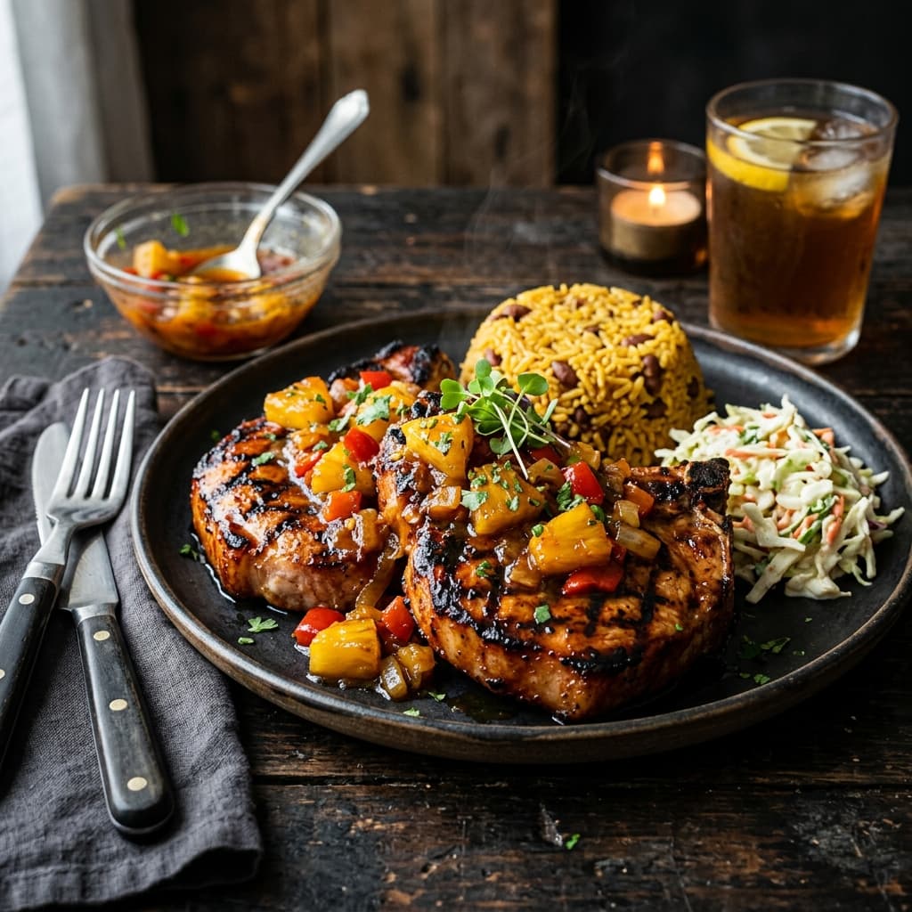 Chuletas Ahumadas a la Hawaiana