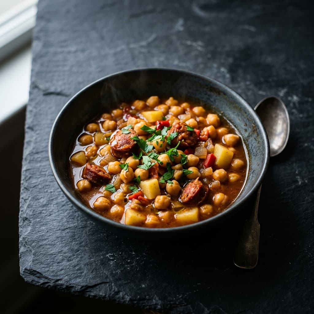 Garbanzos con Chorizo Español