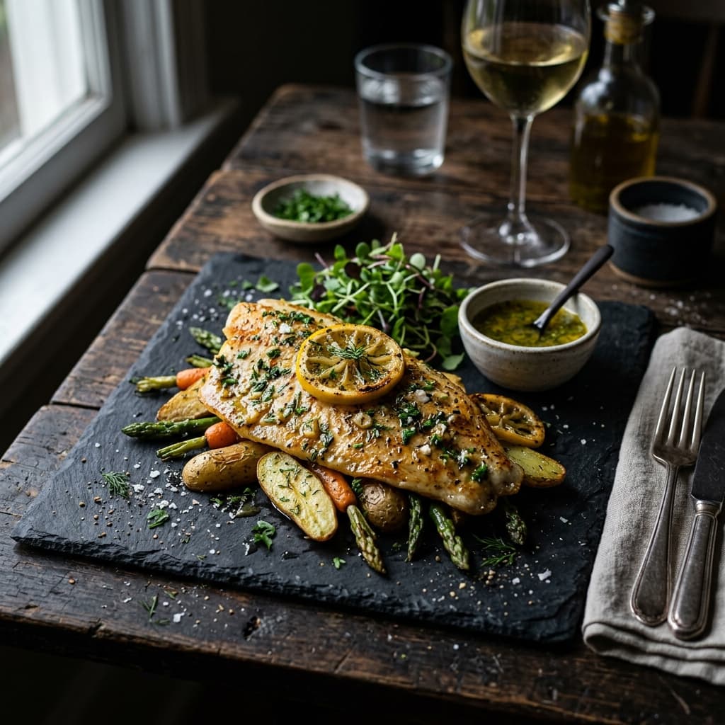 Filete de Basa al Limón y Hierbas