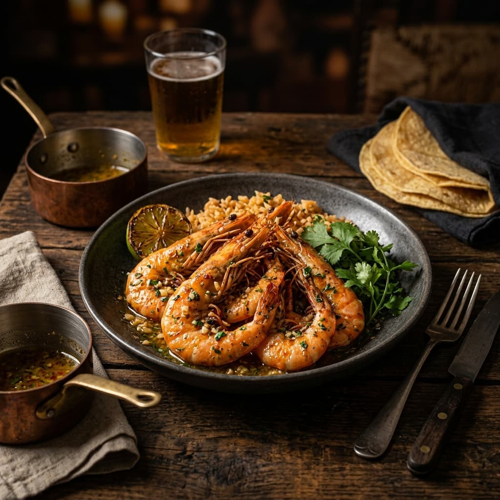 Camarones Grandes al Mojo de Ajo
