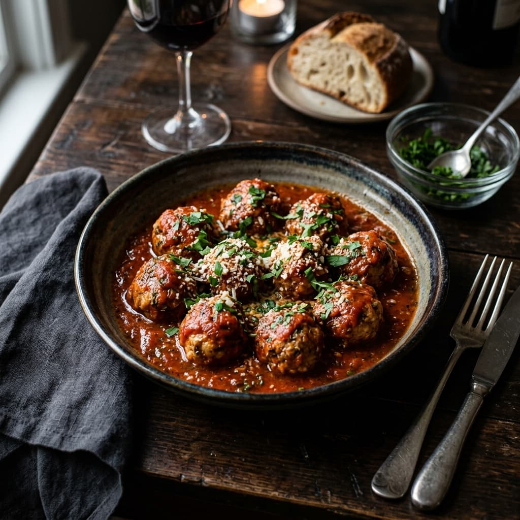 Albóndigas de Pollo en Salsa de Tomate
